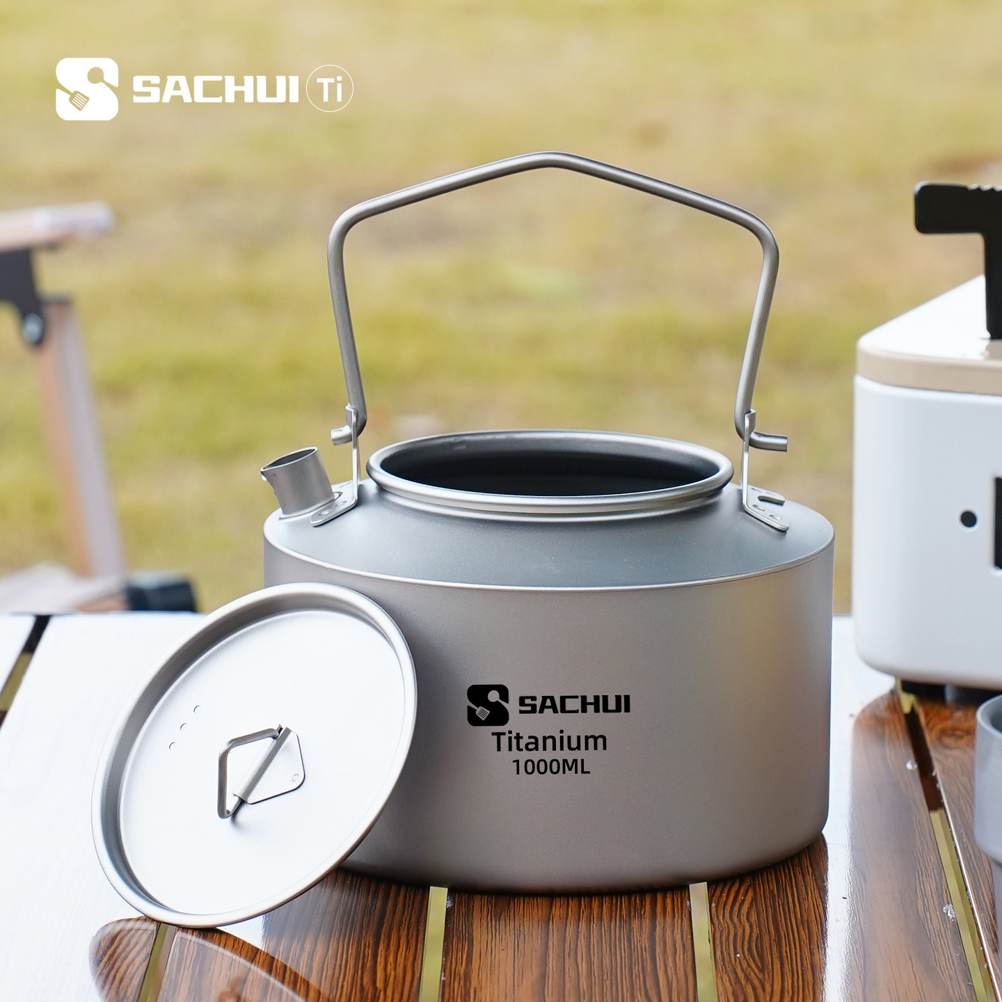 Camping Outdoor Cooking Set - 1000ML 순수 티타늄 주전자 야외 초경량