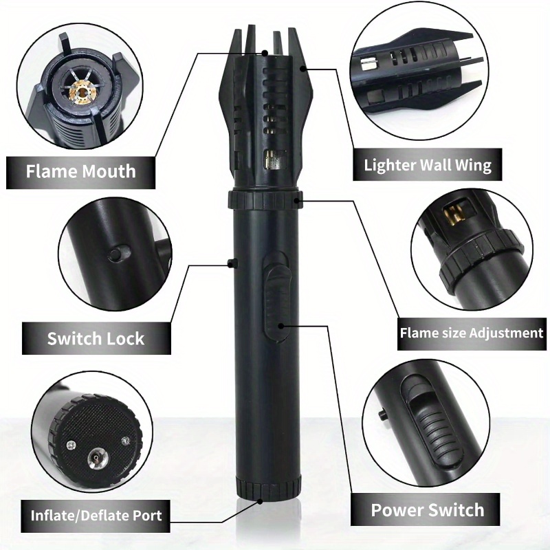 Camping Cooking Torch - (부탄가스 미포함)창의적인 금속 부탄가스 라이터, 360
