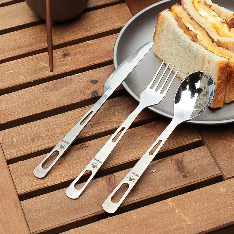 Camping Cooking And Cutlery Set - HWZBBEN 티타늄 포크 스푼 나이프 세트,