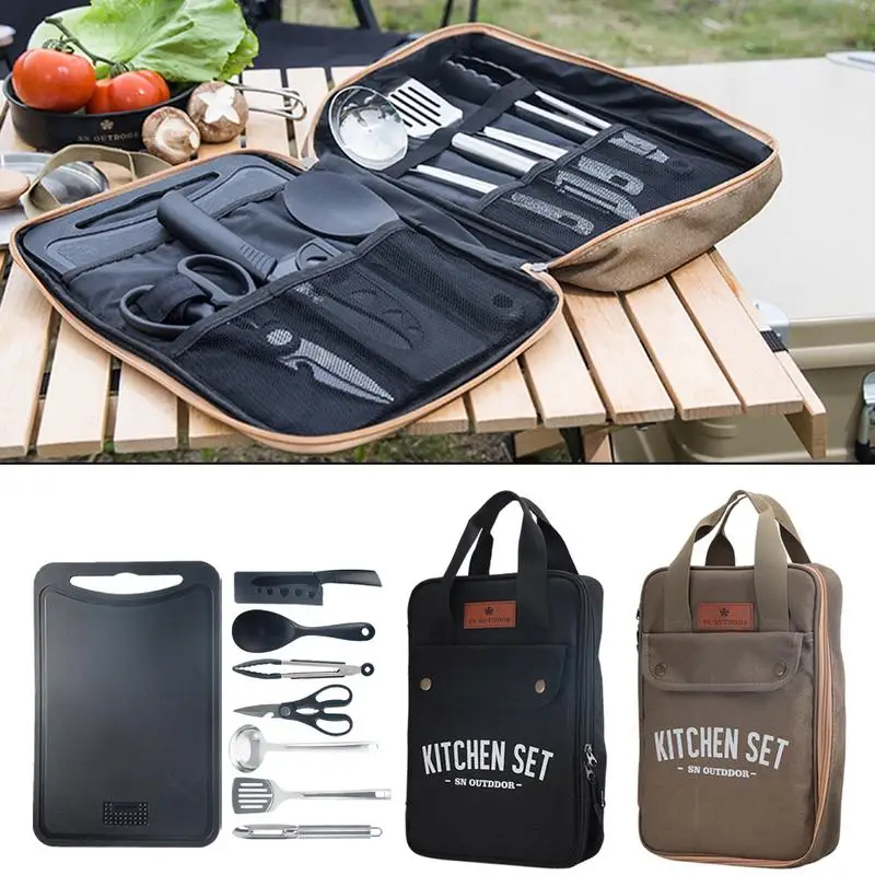 Camping Cooking And Cutlery Set - 8종 캠핑 주방용품 세트 휴대용 야외