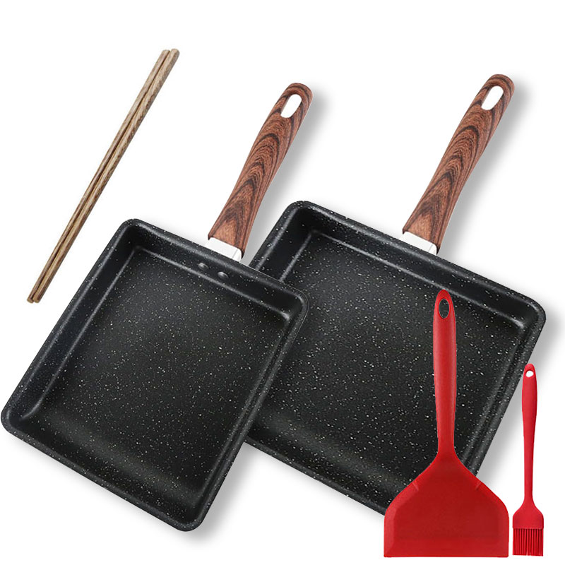 Camping Cooking Without Gas - 일본식 오믈렛 팬 논스틱 타마고야키 계란