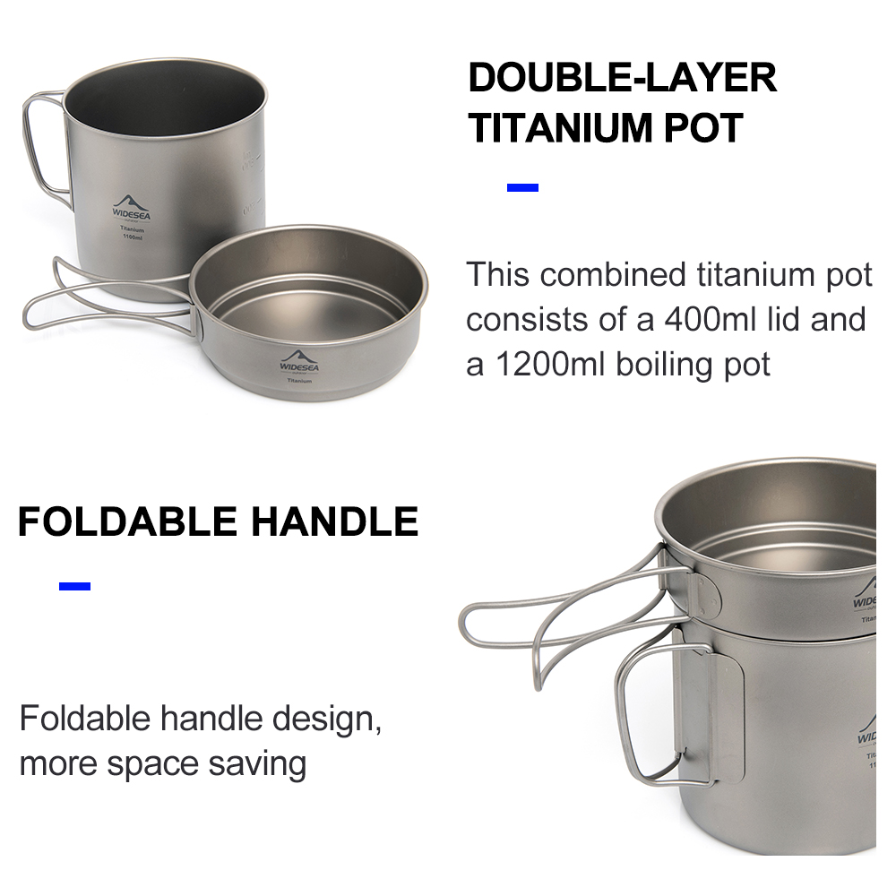 Widesea 초경량 티타늄 캠핑 냄비 1100ml 접 - Camping Cooking Pot Set 리뷰 및 가격