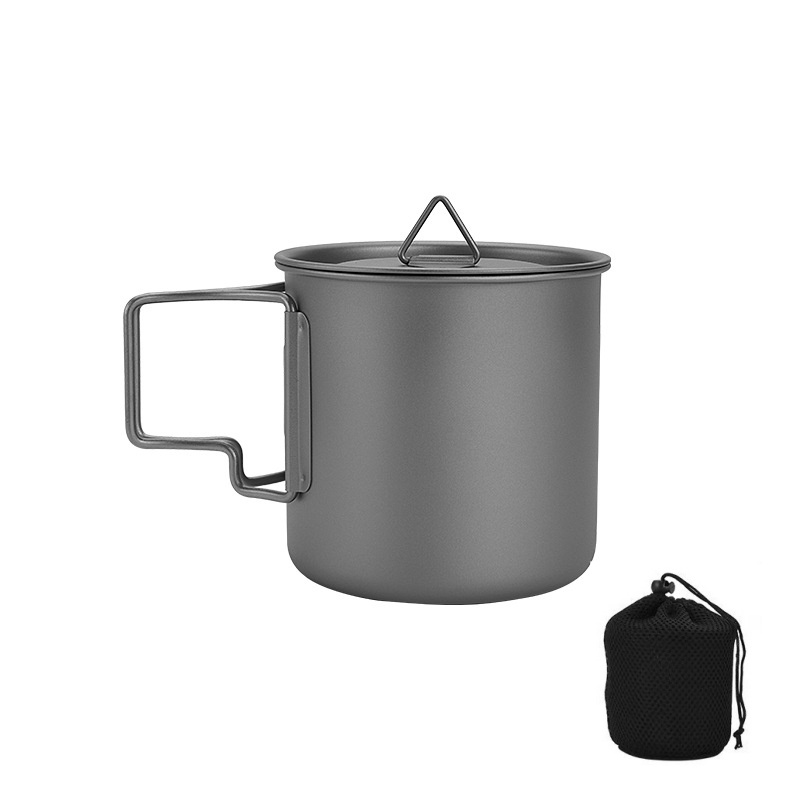 접이식 손잡이가 있는 티타늄 캠핑 머그컵, 가볍고 휴대 - Camping Cooking Pot Set 리뷰 및 가격