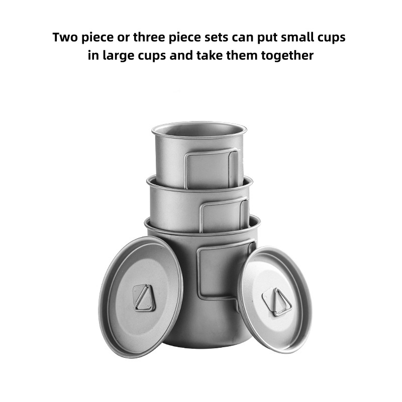 접이식 손잡이가 있는 티타늄 캠핑 머그컵, 가볍고 휴대 - Camping Cooking Pot Set 리뷰 및 가격