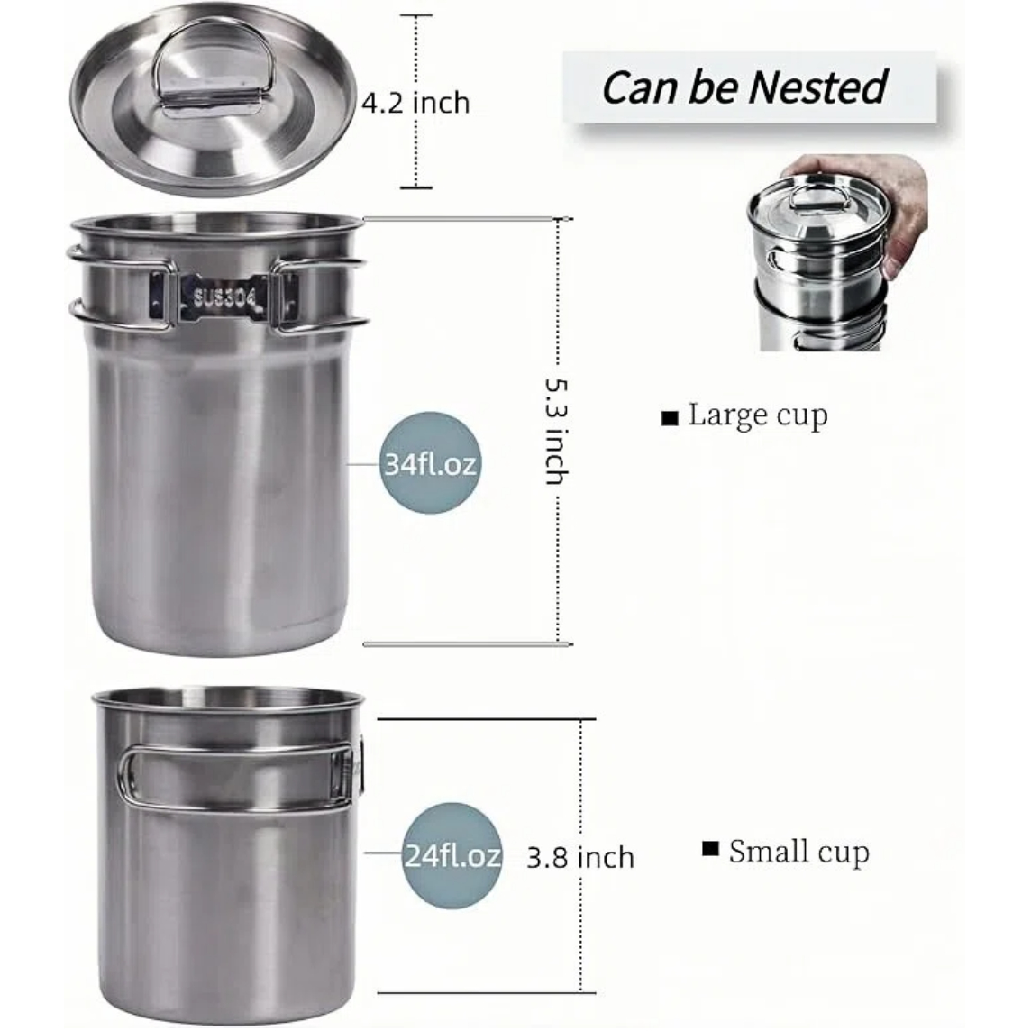 접이식 캠핑컵 머그컵 캠핑 냄비 조리기구 304 식품  - Camping Cooking Pot Set 리뷰 및 가격