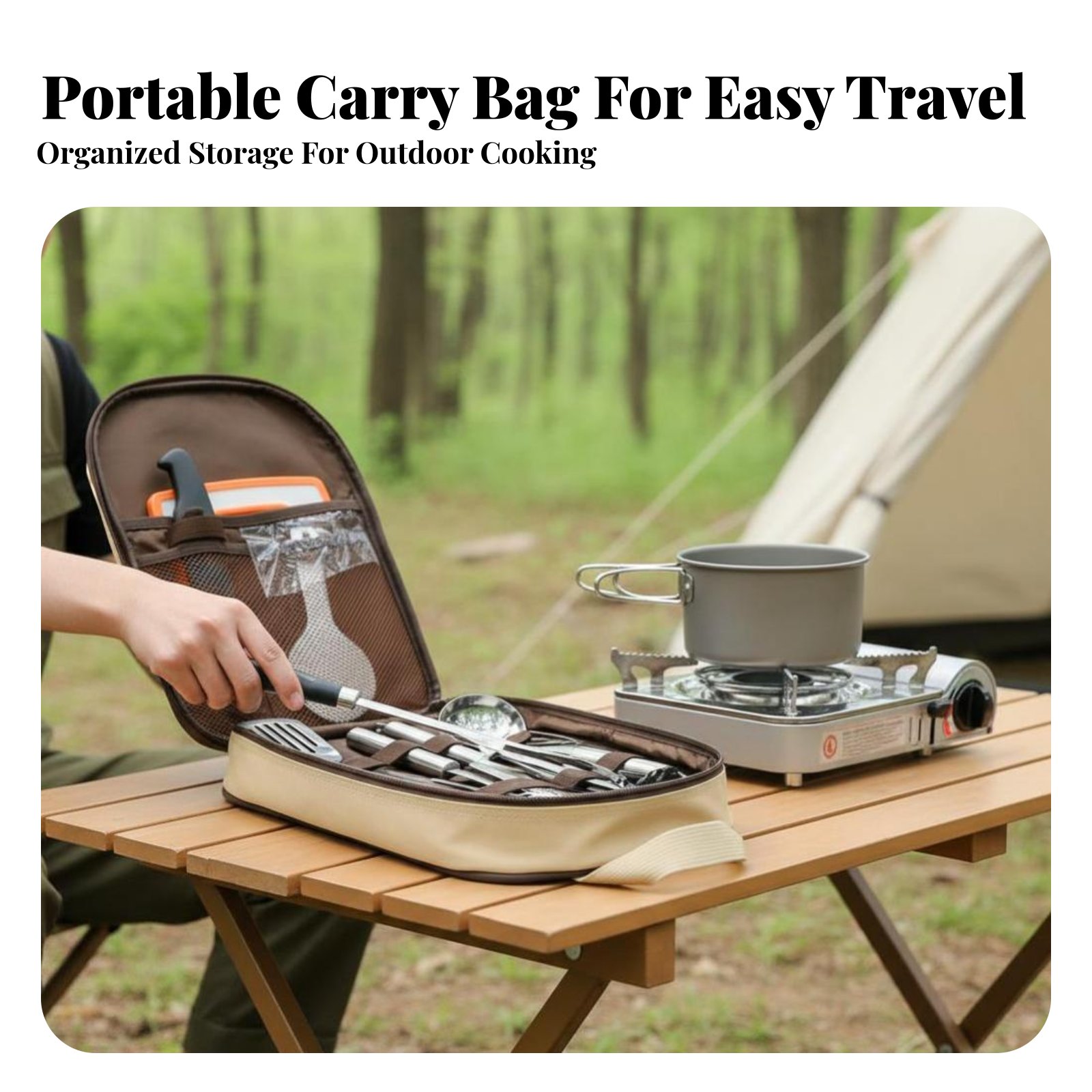 야외 휴대용 조리기구 세트, 캠핑 식기, 스테인리스 스 - Camping Cooking Dining Set 리뷰 및 가격