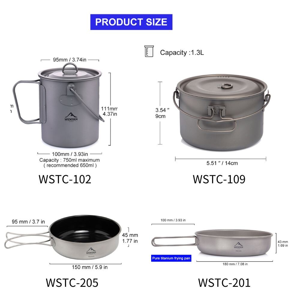 Widesea 캠핑 식기 티타늄 조리기구 세트, 관광  - Camping Cooking And Cutlery Set 리뷰 및 가격