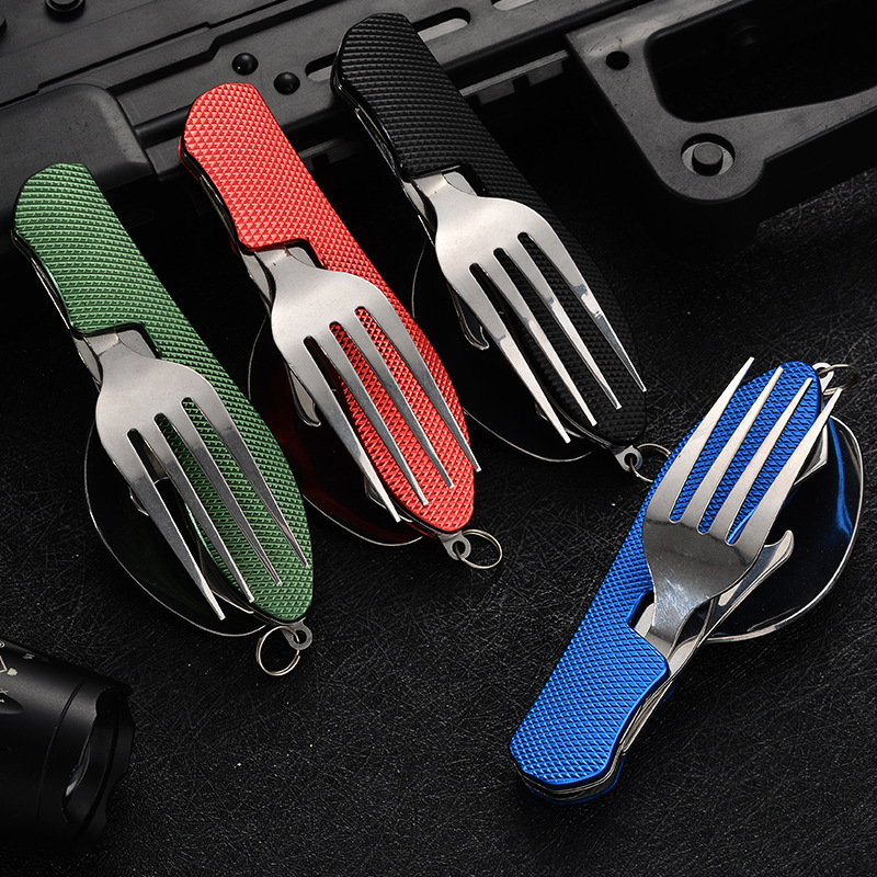 4 in1 접이식 캠핑 식기 세트 다기능 나이프 포크  - Camping Cooking And Cutlery Set 리뷰 및 가격