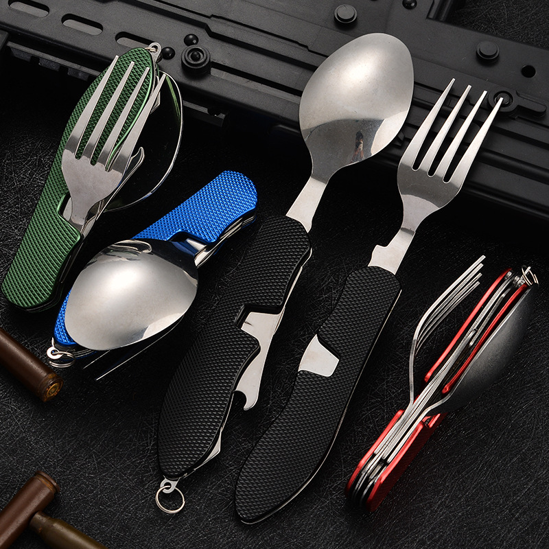 4 in1 접이식 캠핑 식기 세트 다기능 나이프 포크  - Camping Cooking And Cutlery Set 리뷰 및 가격