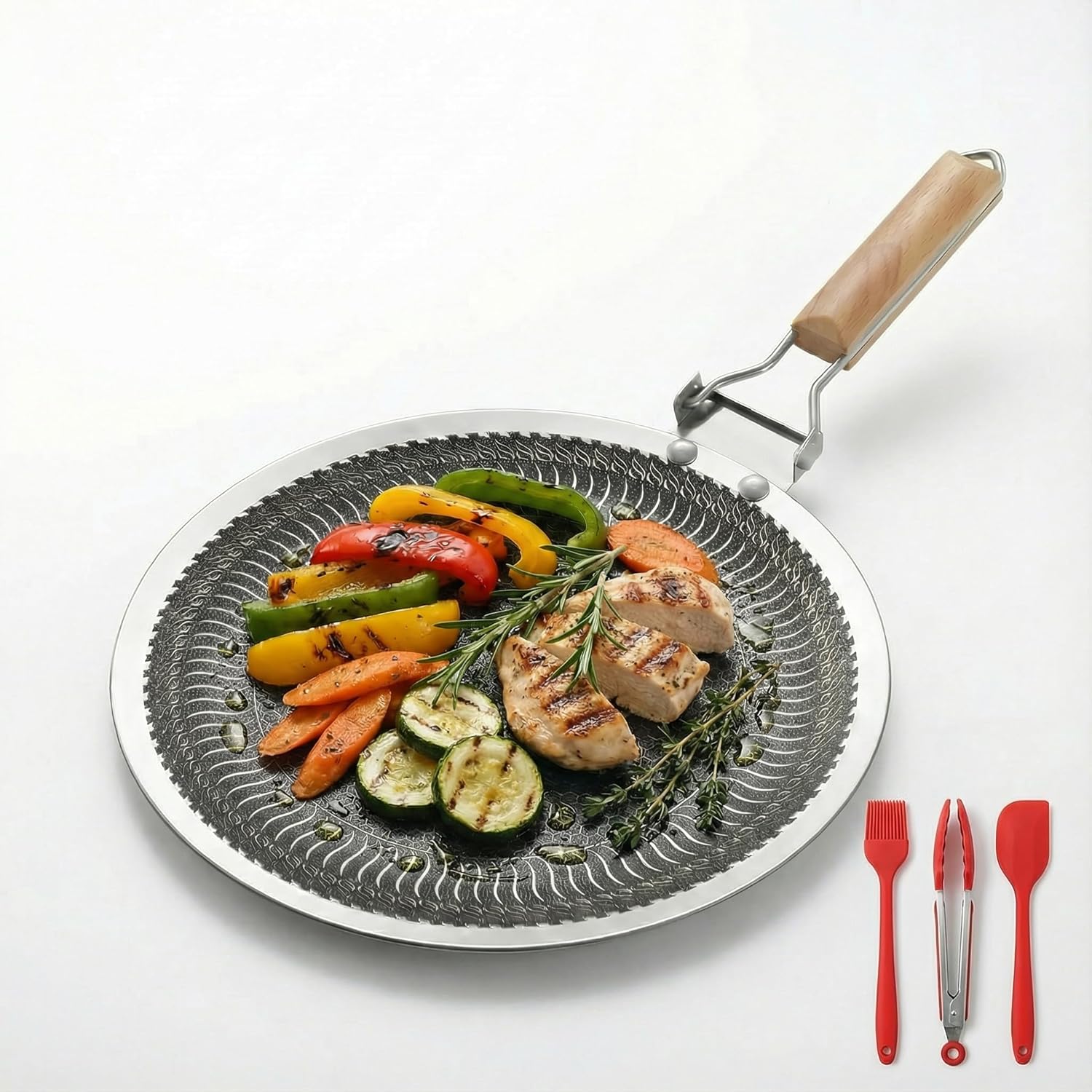 34/38cm 원형 스테인리스 스틸 그리들 팬 허니콤  - Camping Cooking Without Gas 리뷰 및 가격