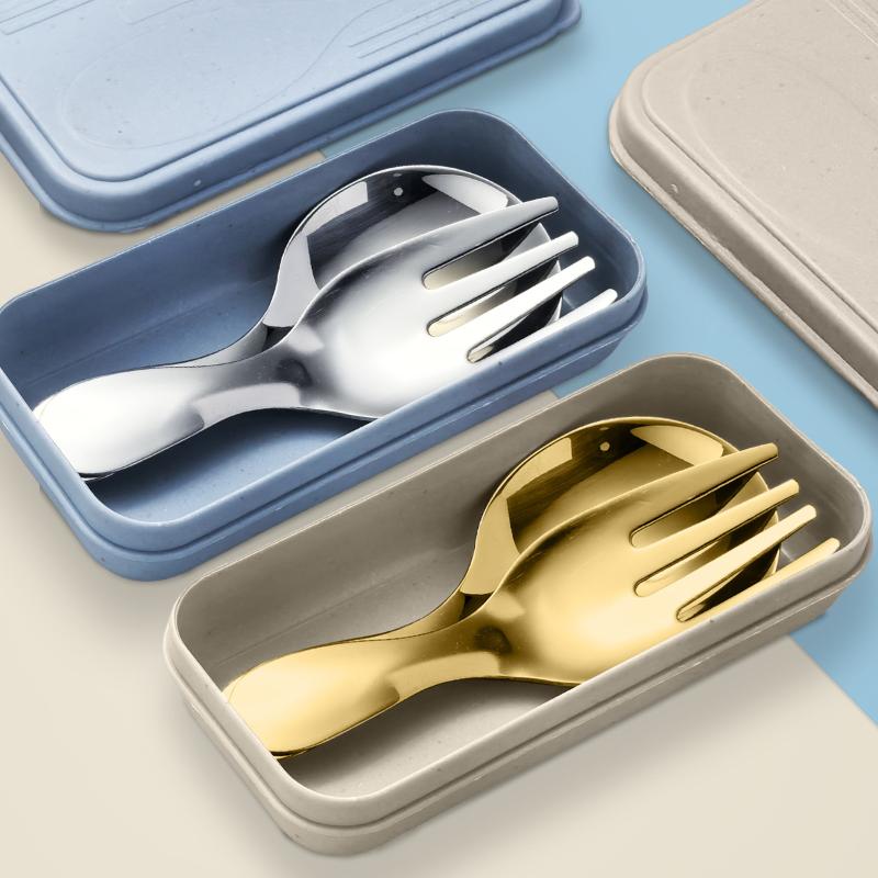 스테인리스 스틸 식기 세트 숟가락 포크 2개 휴대용 박 - Camping Cooking And Cutlery Set 리뷰 및 가격