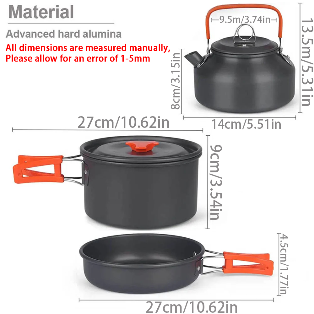 1pcs/1set 캠핑 조리기구 키트 야외 요리 세트  - Camping Cooking Pot Set 리뷰 및 가격