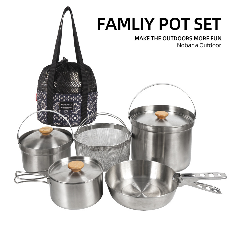 NOBANA 최신 야외 스테인레스 스틸 냄비 세트 캠핑 - Camping Cooking Pot Set 리뷰 및 가격