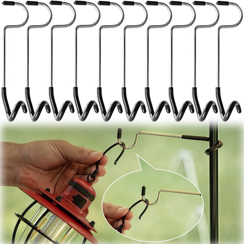 1-10PCS 캠핑 텐트 S 후크 스테인레스 스틸 미끄 - Camping Cooking Hanger 리뷰 및 가격