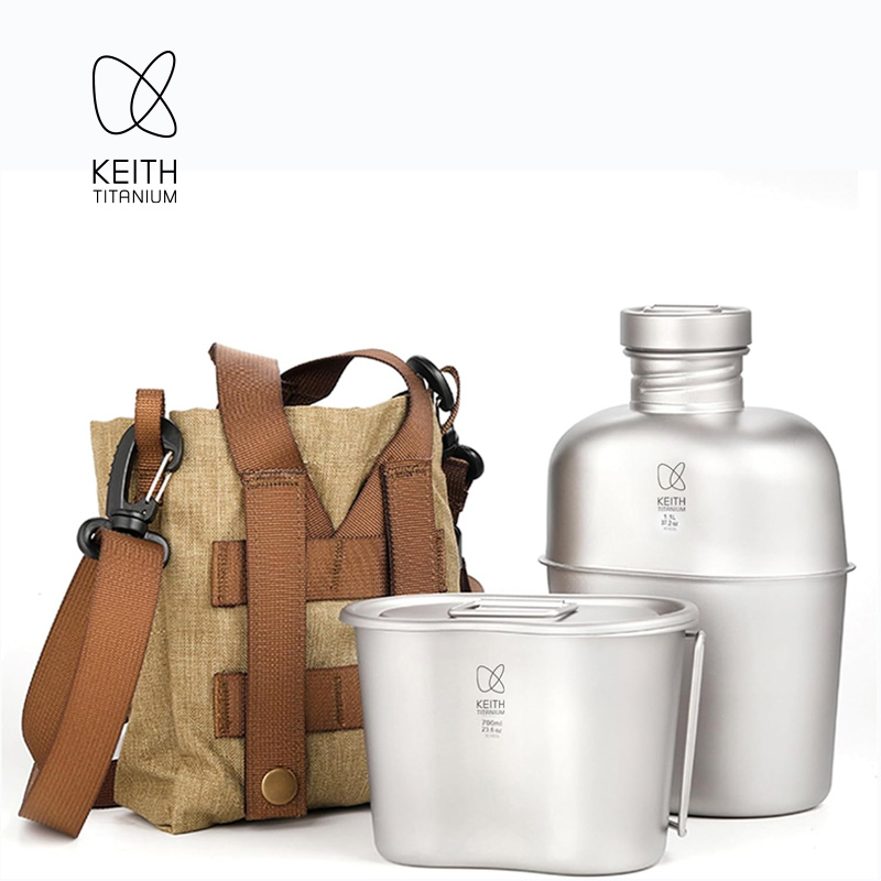KEITH 순수 티타늄 캔틴 식기 세트, 초경량 물병  - Camping Cooking Pot Set 리뷰 및 가격