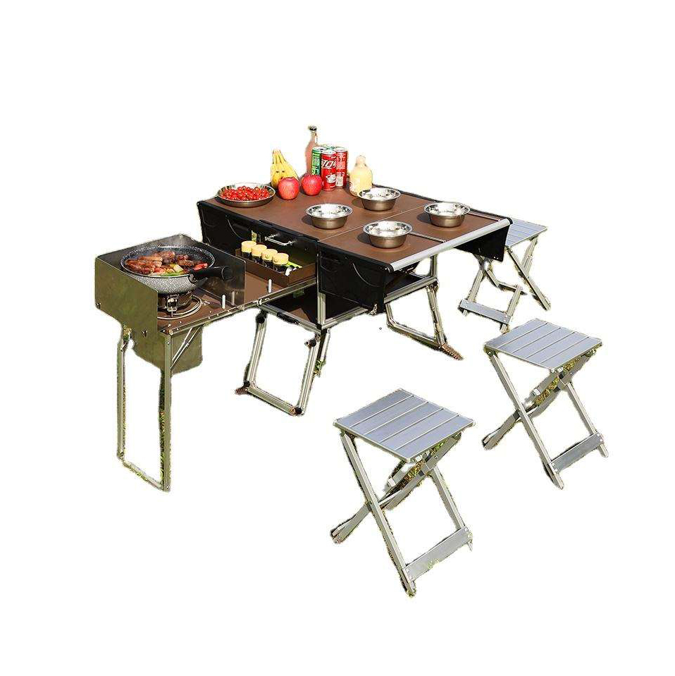 휴대용 야외 접이식 푸드 트레일러 이동식 주방 접이식  - Camping Cooking Dining Set 리뷰 및 가격