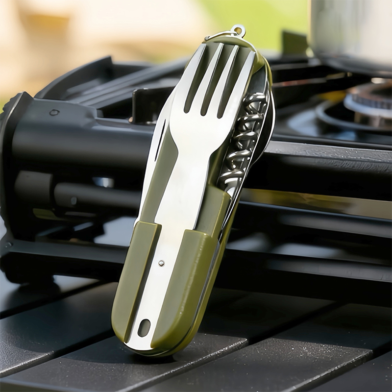 새로운 스테인레스 스틸 7in1 캠핑 식기 세트 - 피 - Camping Cooking And Cutlery Set 리뷰 및 가격