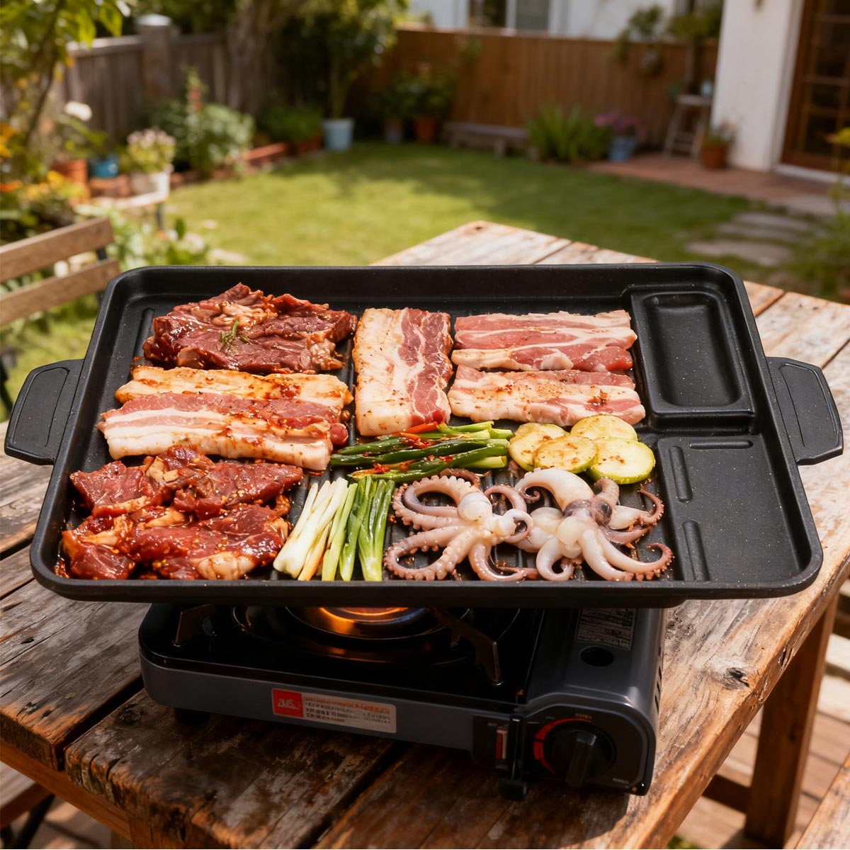 한국식 그릴 고기 접시 알루미늄 티타늄 코팅 바베큐 팬 - Camping Cooking Range 리뷰 및 가격