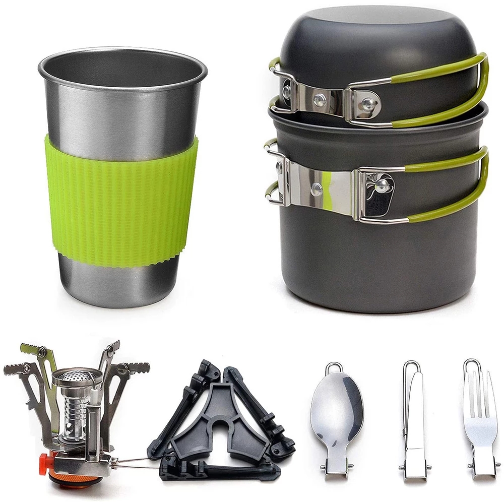 스토브가있는 캠핑 조리기구 키트 야외 요리 세트 야외  - Camping Cooking Pot Set 리뷰 및 가격